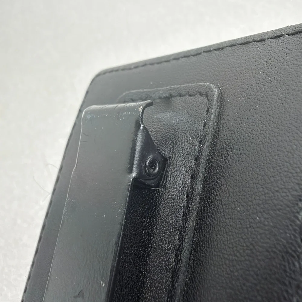 Briggs & Riley Wallet Mens Black Leather Card Case Money Clip Travel Slim Office